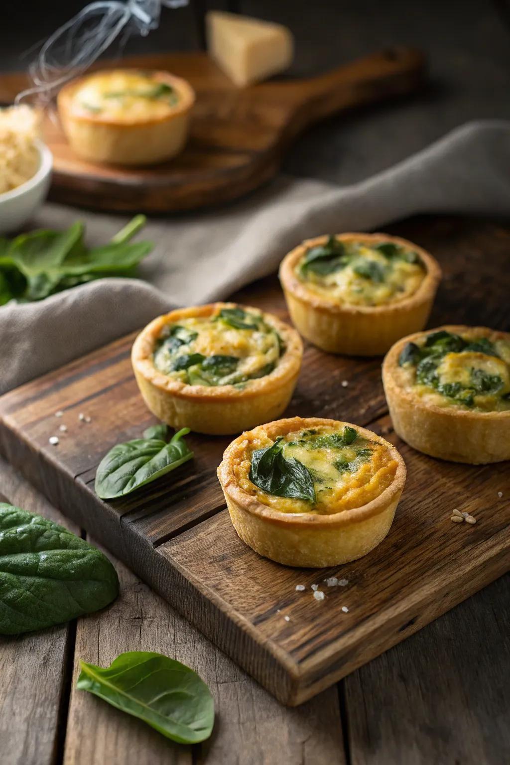 Miniature savory pies present a warm and filling option.