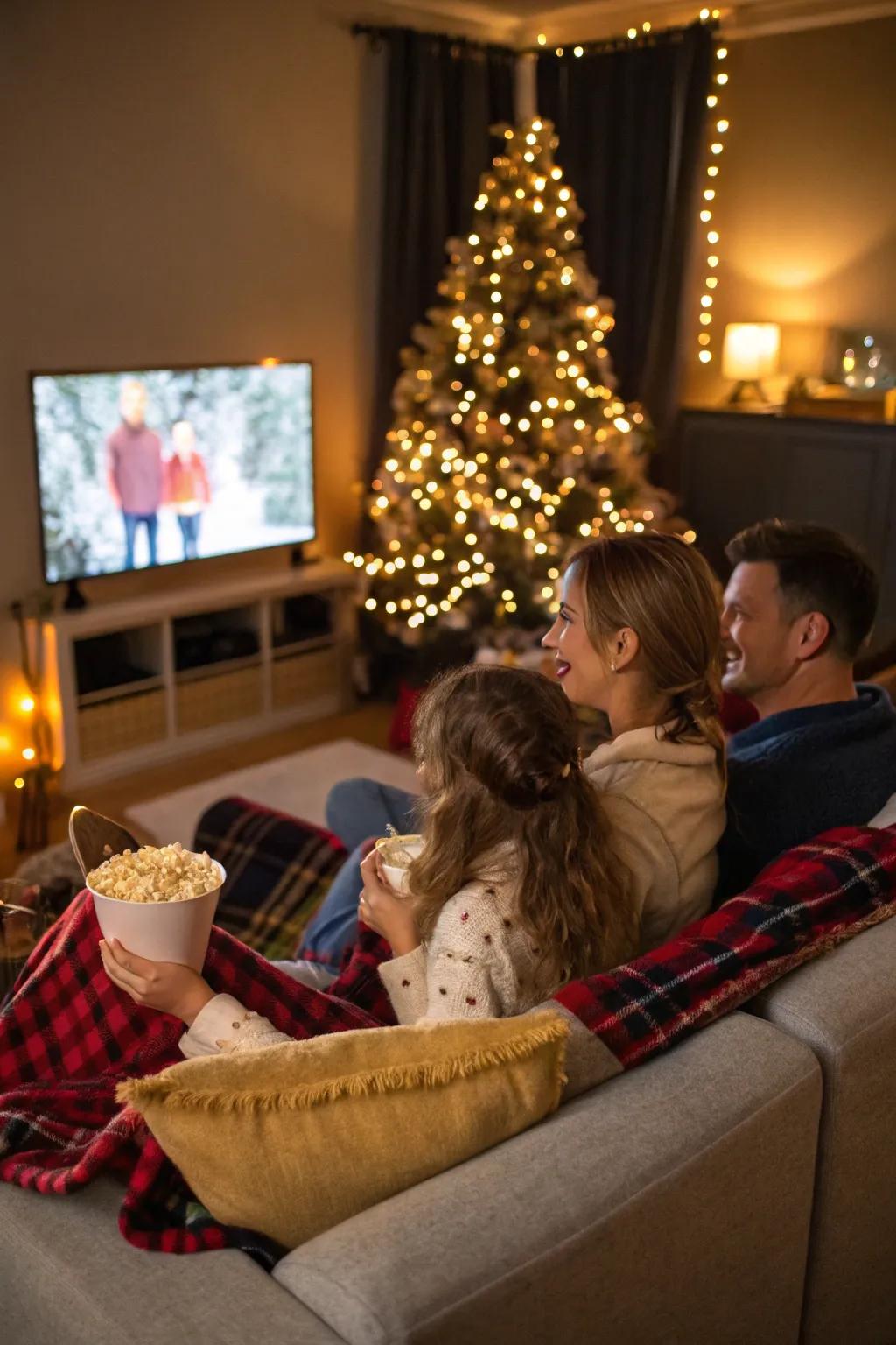 Document family movie night in your holiday portraits.