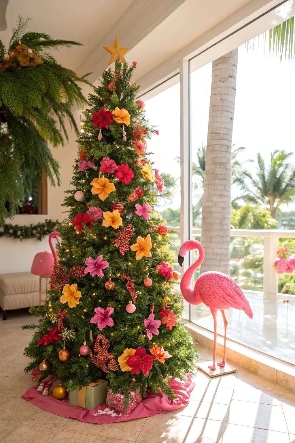 Transfer an exotic paradise to your holiday decor with vivid and cheerful accents.