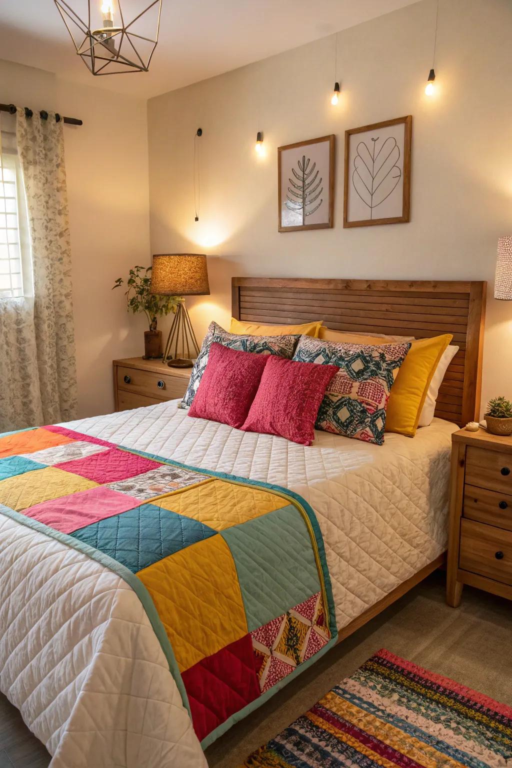 Color block quilts bring a creative and personal touch.