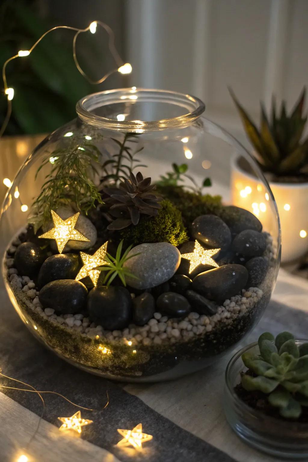 An ethereal nightscape enclosure tailored for stargazers.