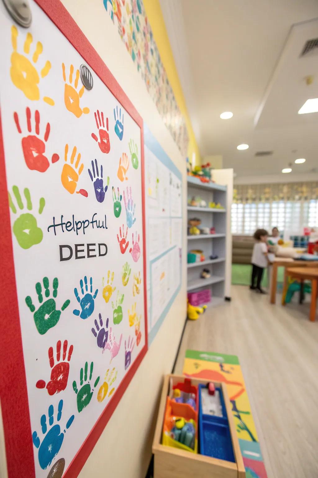 Supportive imprints illustrating acts of support.