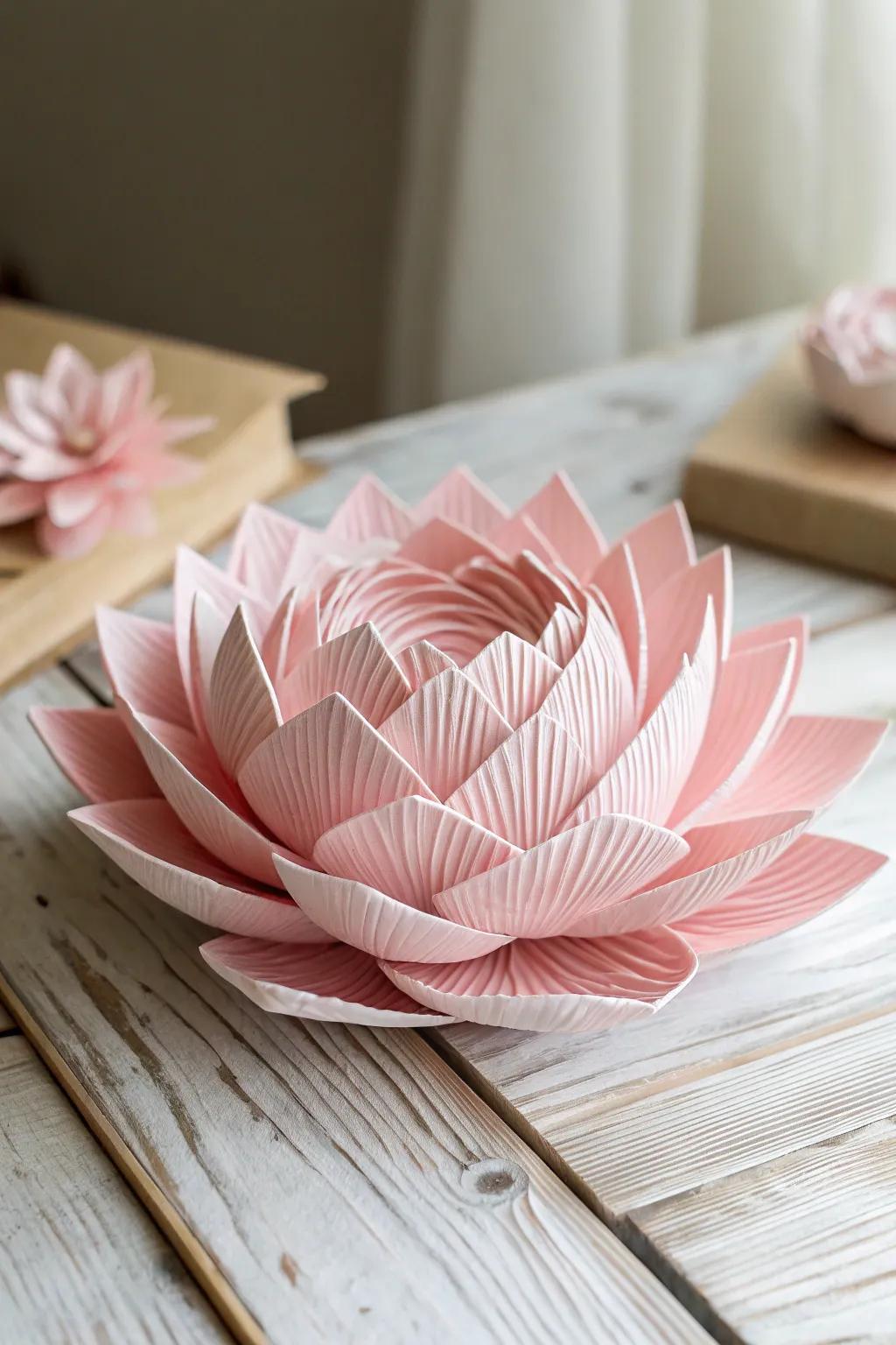 An element of enduring splendor through handcrafted paper blooms.
