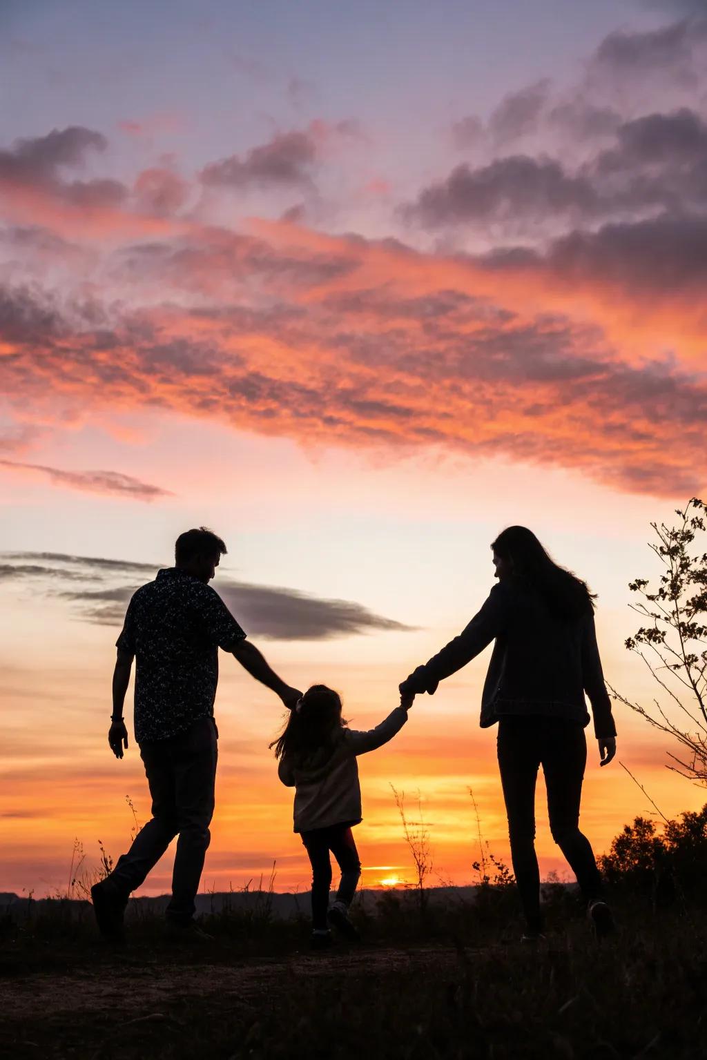 Outlines offer a dramatic and artistic take on family photography.