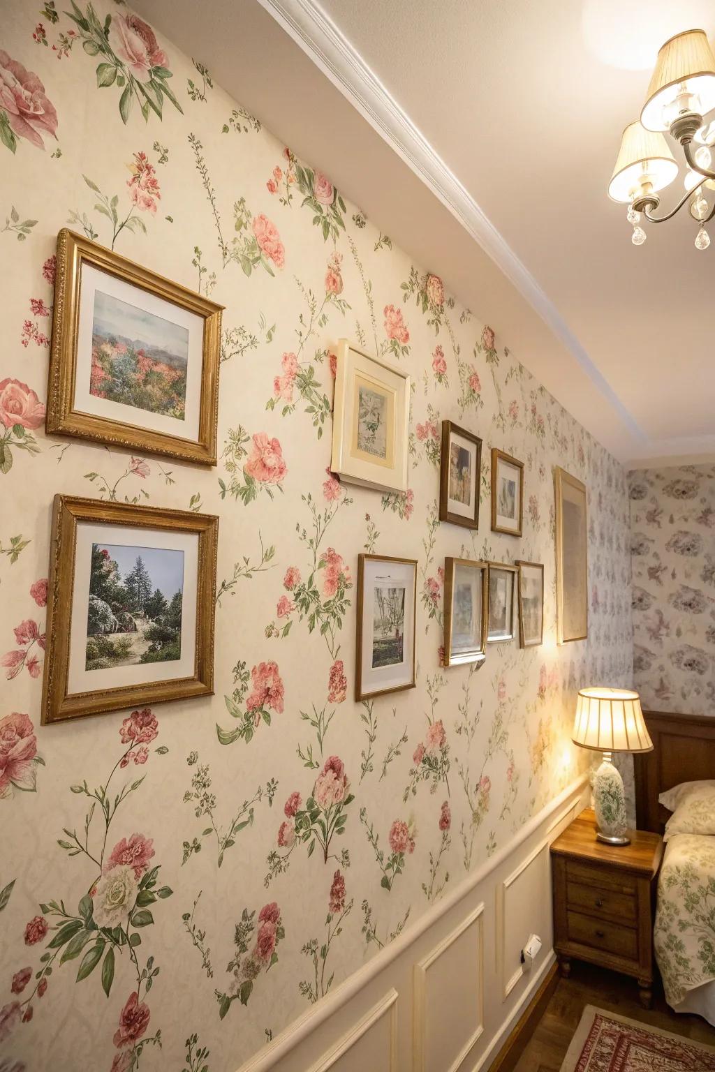 Flower patterns can add elegance and charm to picture displays.