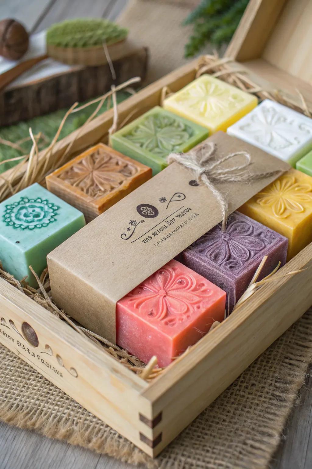 Handcrafted cleansing bars extend a luxurious and personal nuance.