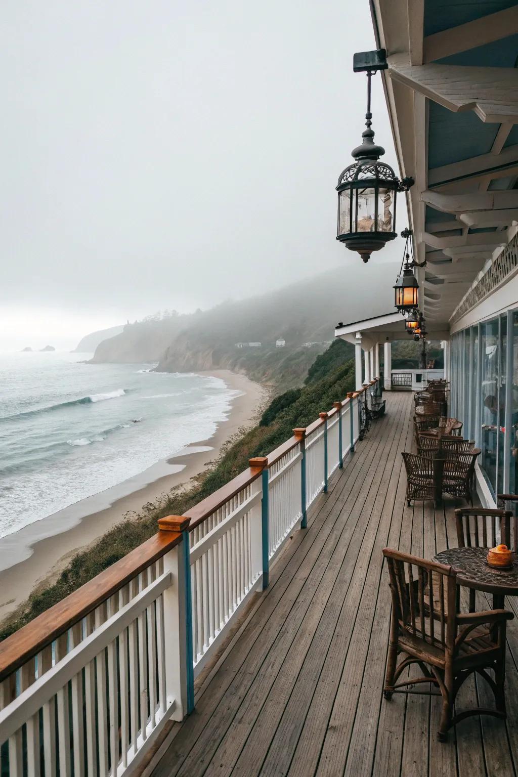 Coastal fog decks evoke a serene, seaside charm.