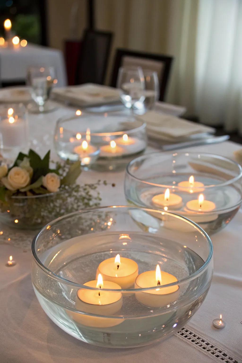 Afloat flares foster a tranquil and elegant atmosphere.