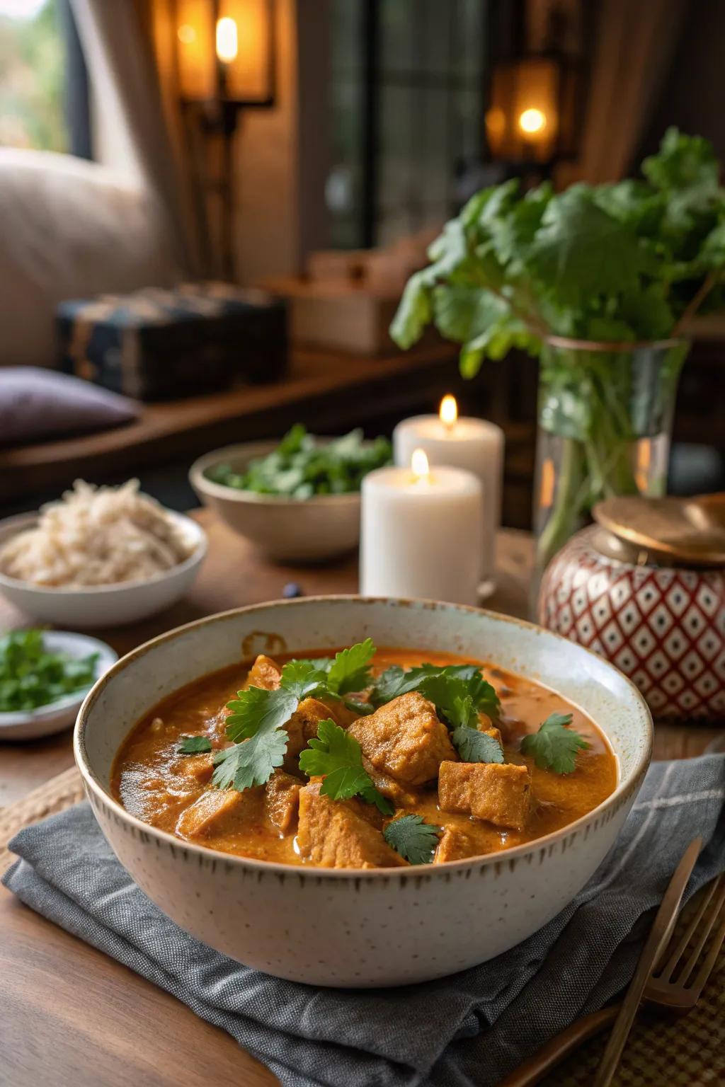 Zesty poultry curry for a flavorful supper adventure.
