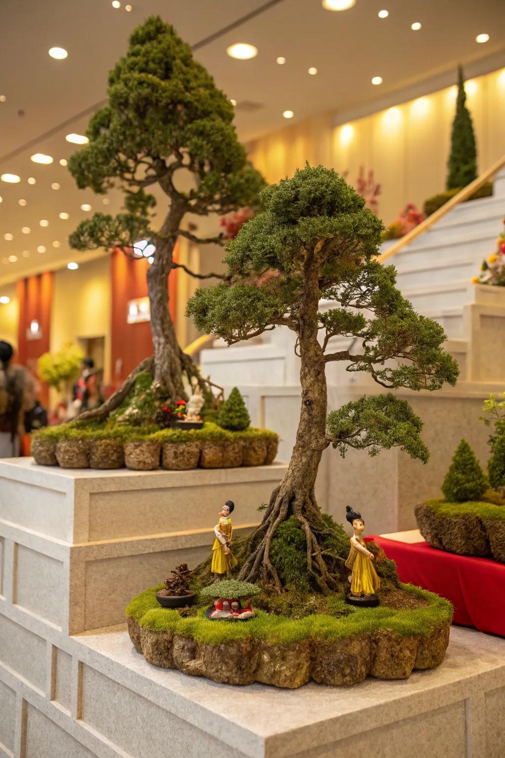 Metallic filament and bryophyte arbor infuse an indigenous element into the Golu configuration.