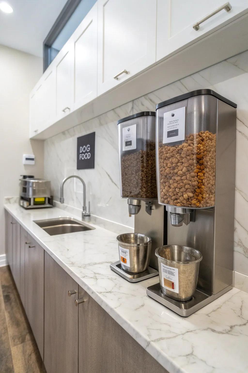 Wall-affixed dispensers present a streamlined, contemporary method to kibble storage.