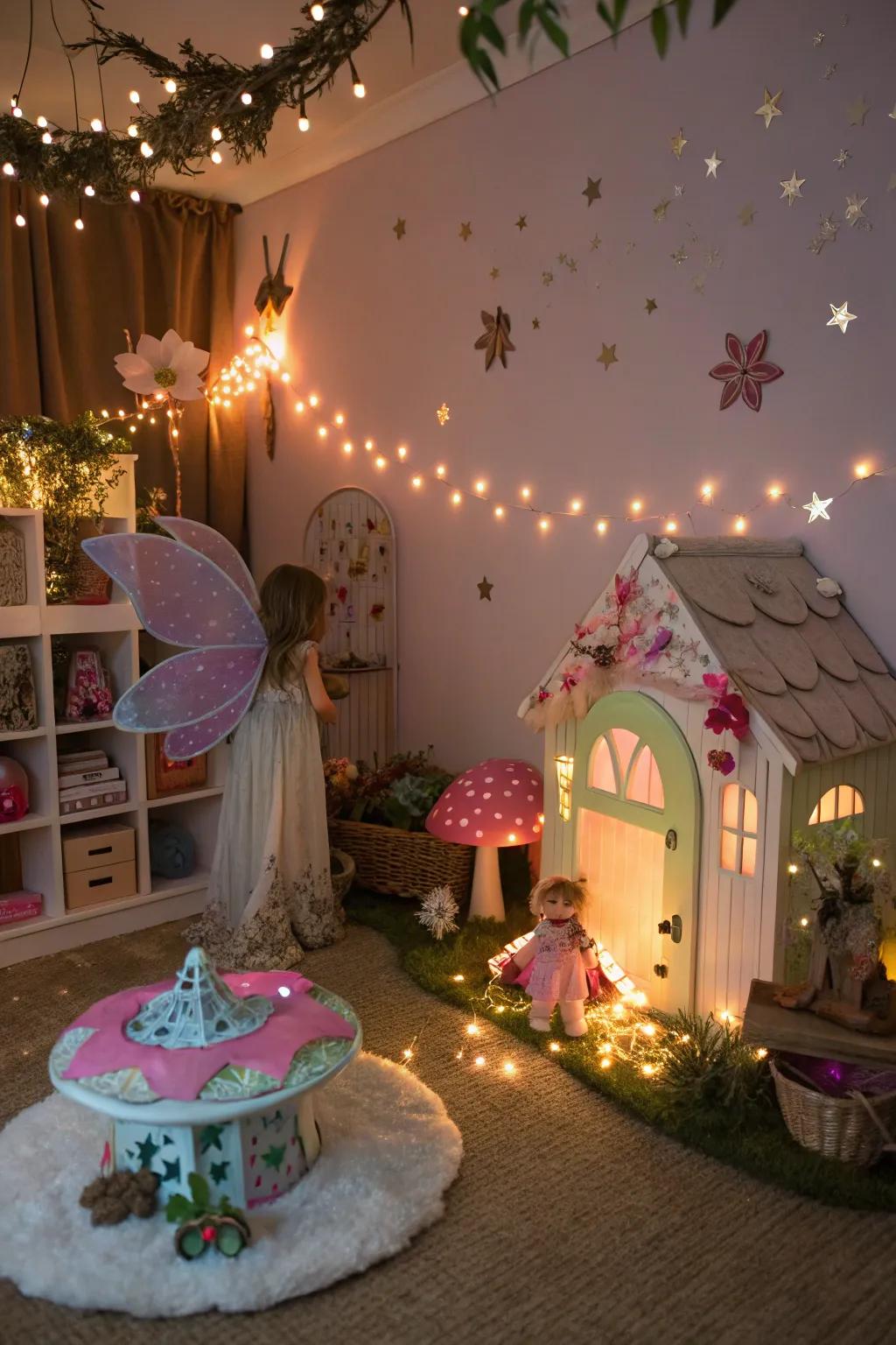Let your imagination soar using quirky dreamscape elements in your dollhouse.