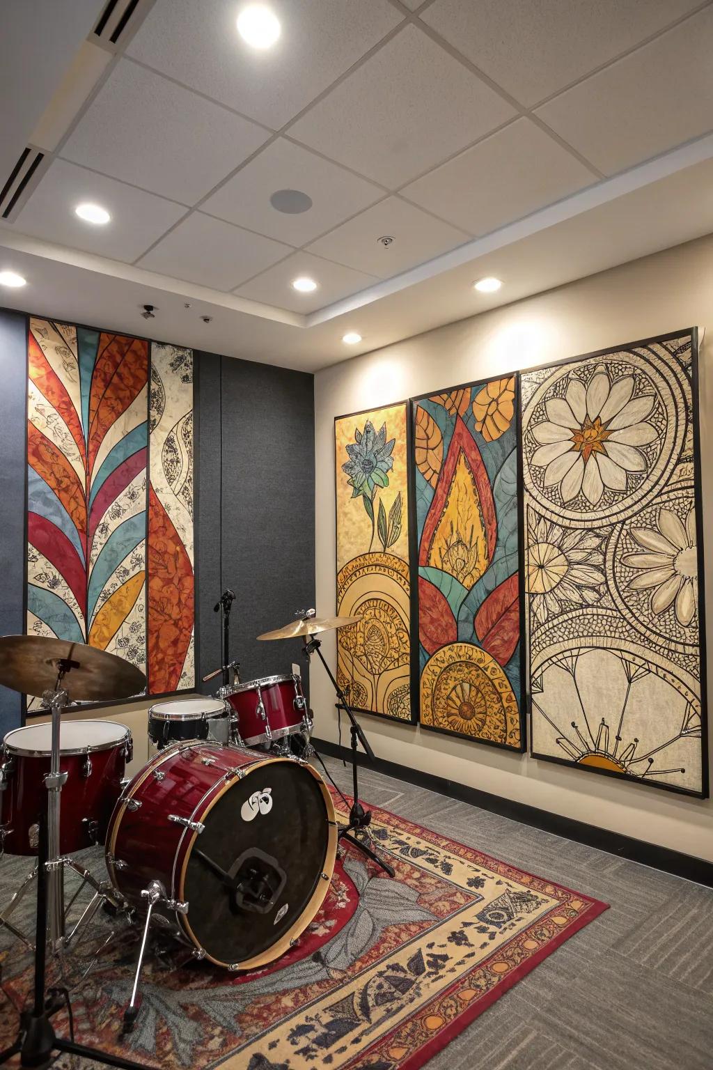 Acoustic art panels add function and art.