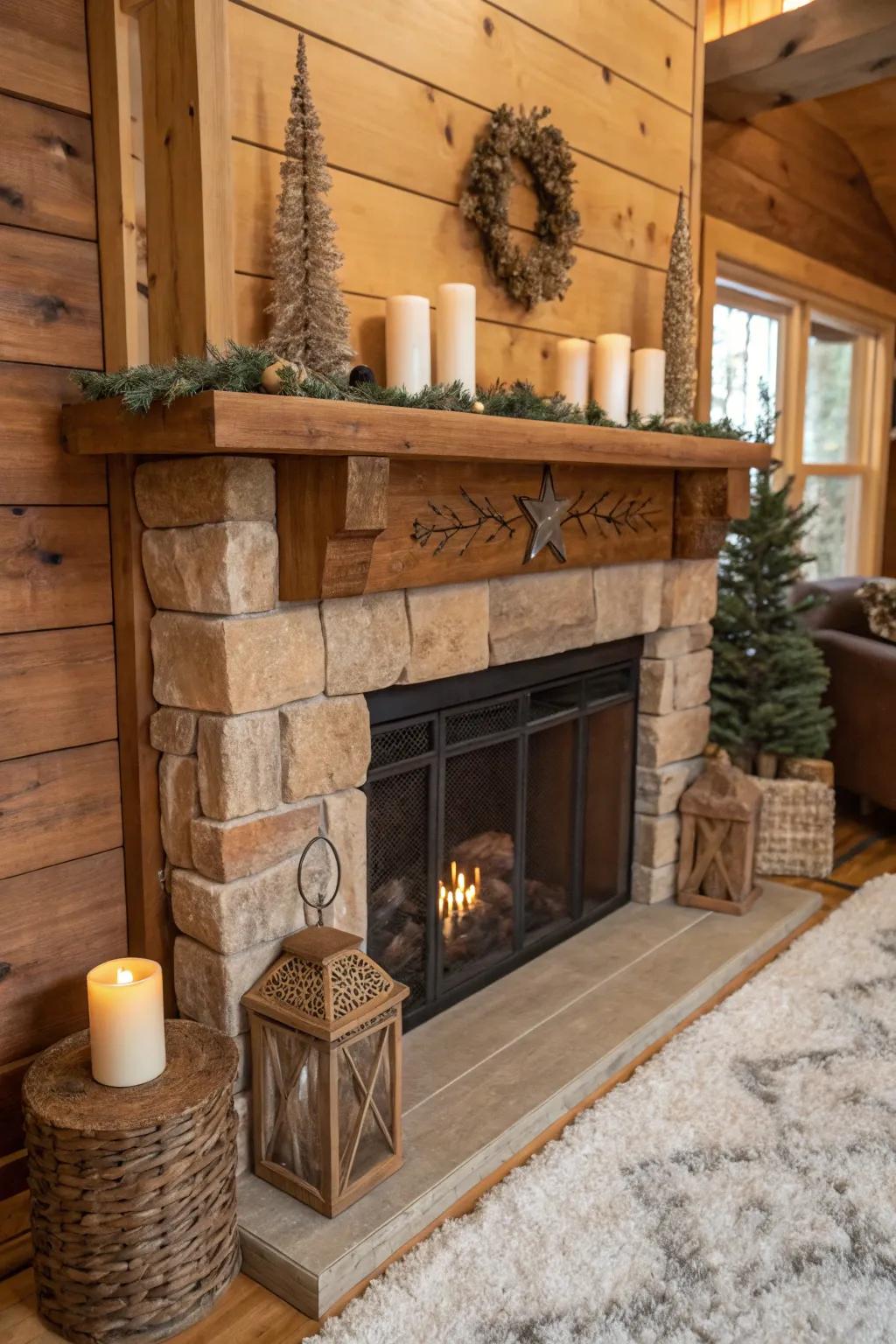 Wood materials bring warmth and woodland flair.