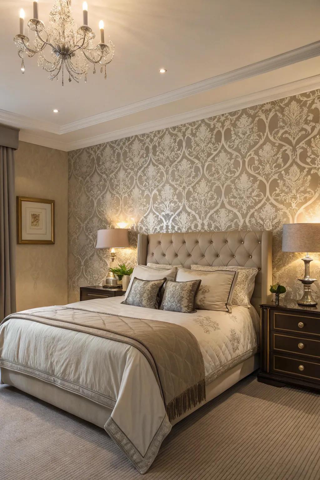 A centerpiece wall adds depth and focal interest.