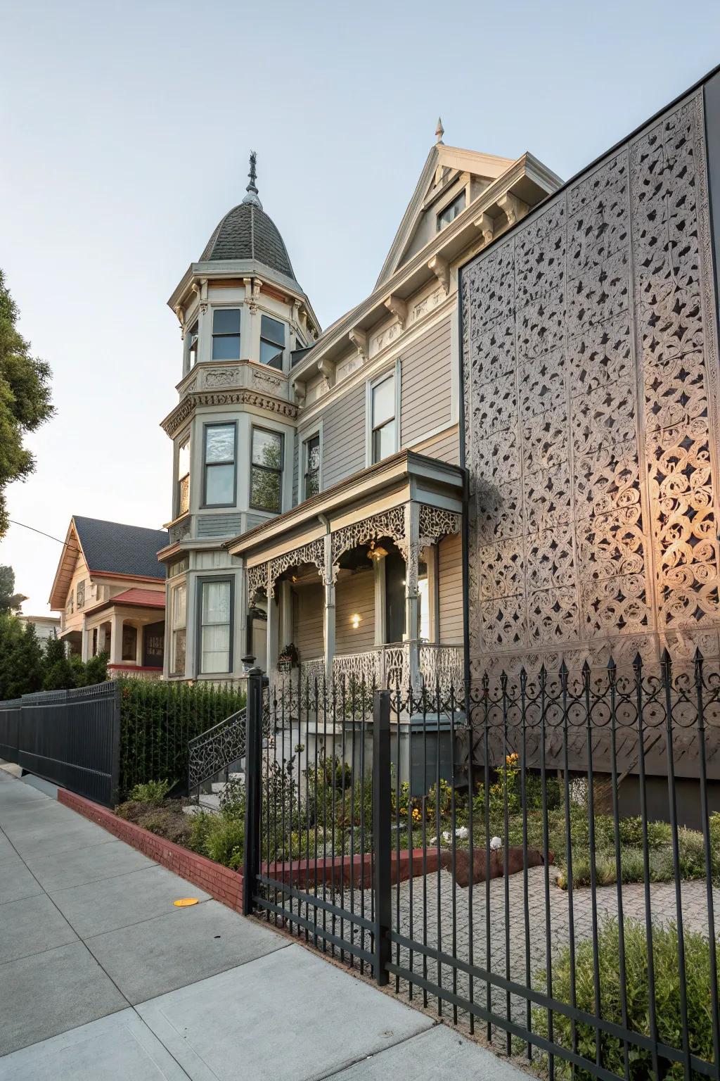 Blending traditional and modern styles crafts a unique and striking exterior.