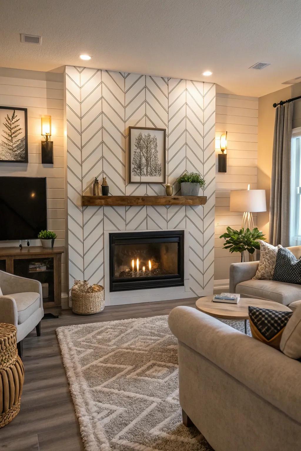 Chevron designs introduce a modern spin to classic planking.