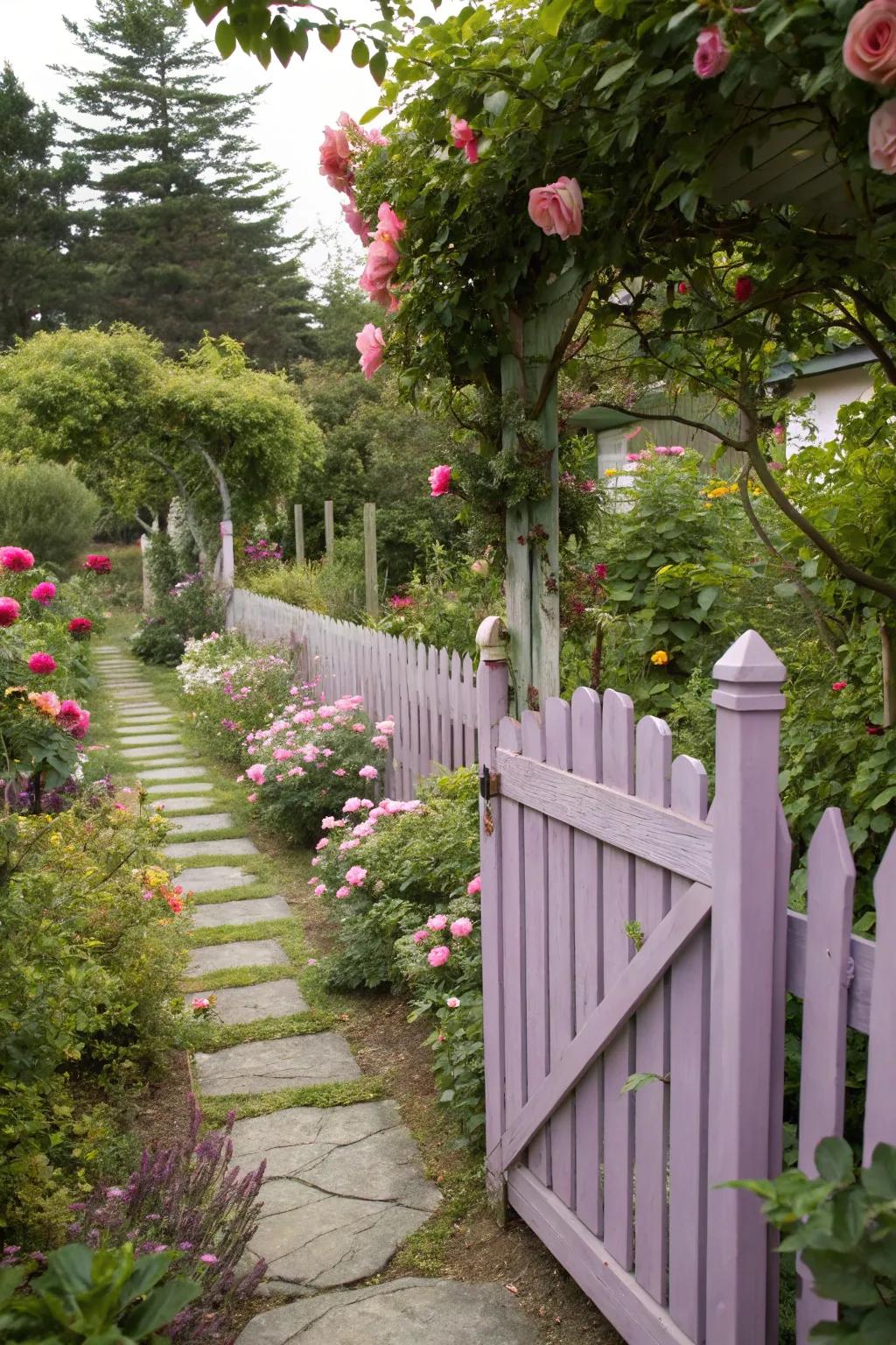 Lilac fences add a gentle, romantic vibe to gardens.