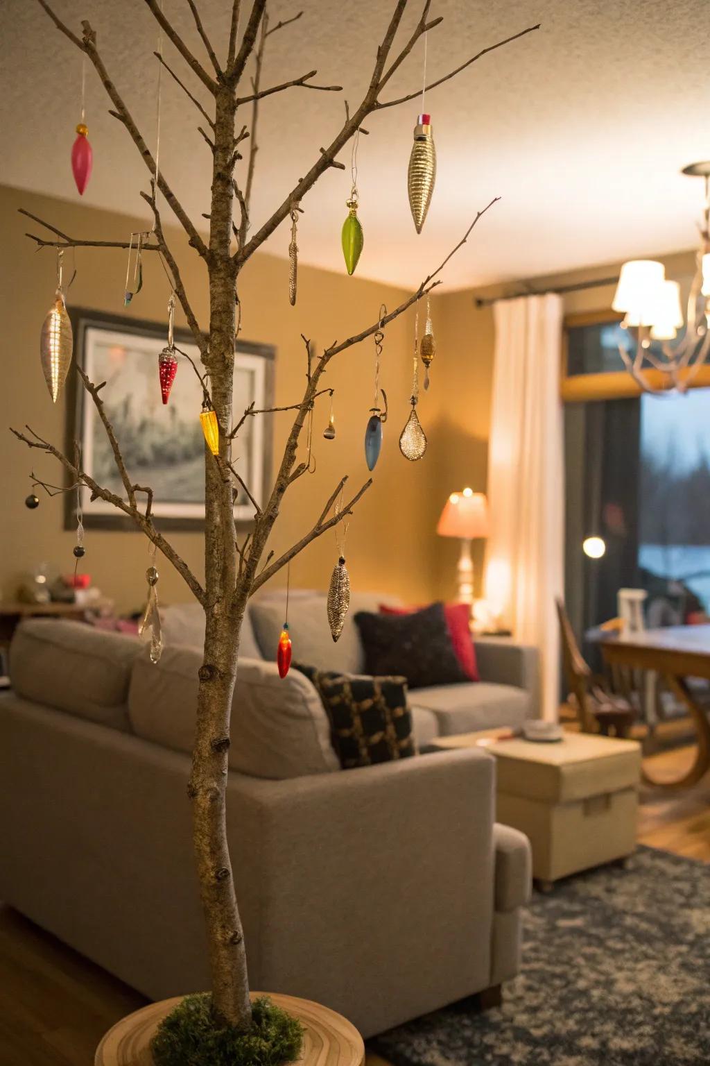 Fishing lures are amusing and whimsical decorations.