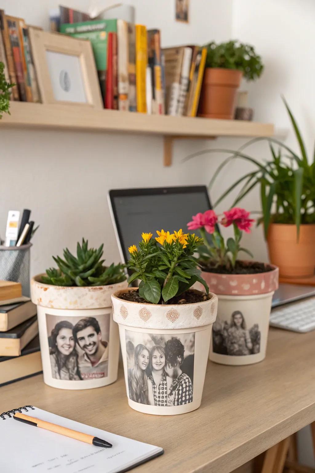 Capture treasured moments using picture switch plant pots.