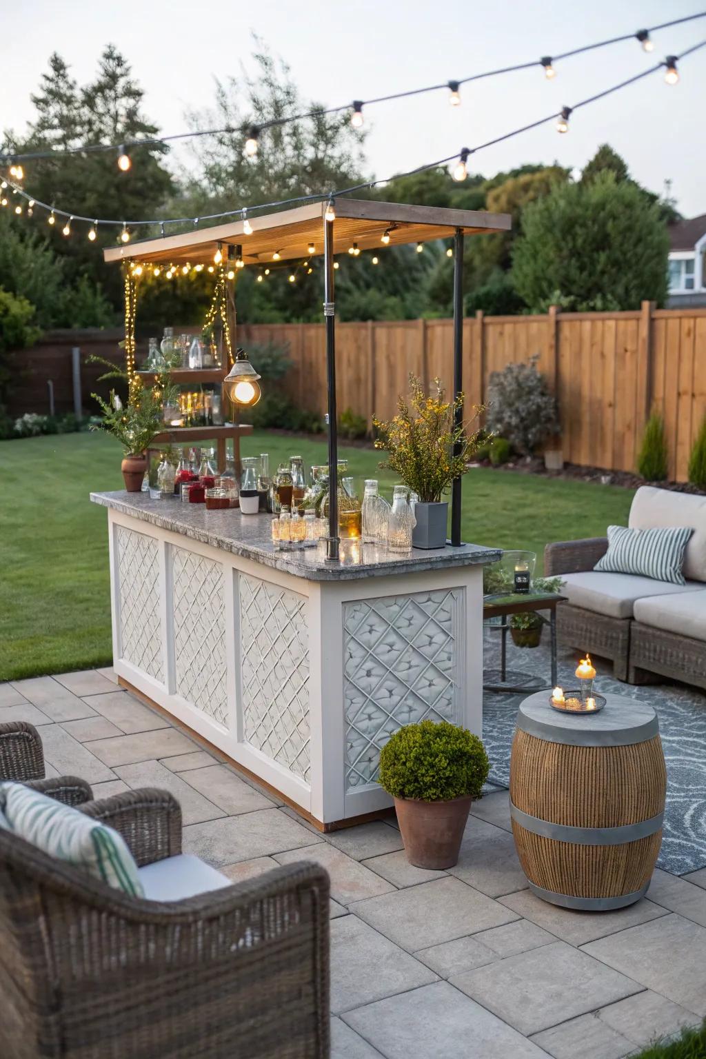 An outdoor bar that transforms your veranda into an entertainment sanctuary.
