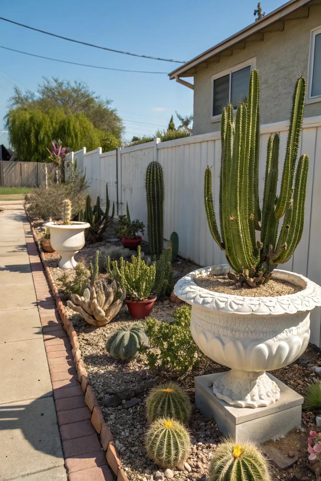 Distinctive containers adding character.