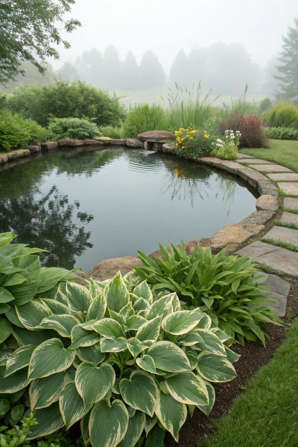 Glimmerflowers soften edges surrounding water elements beautifully.