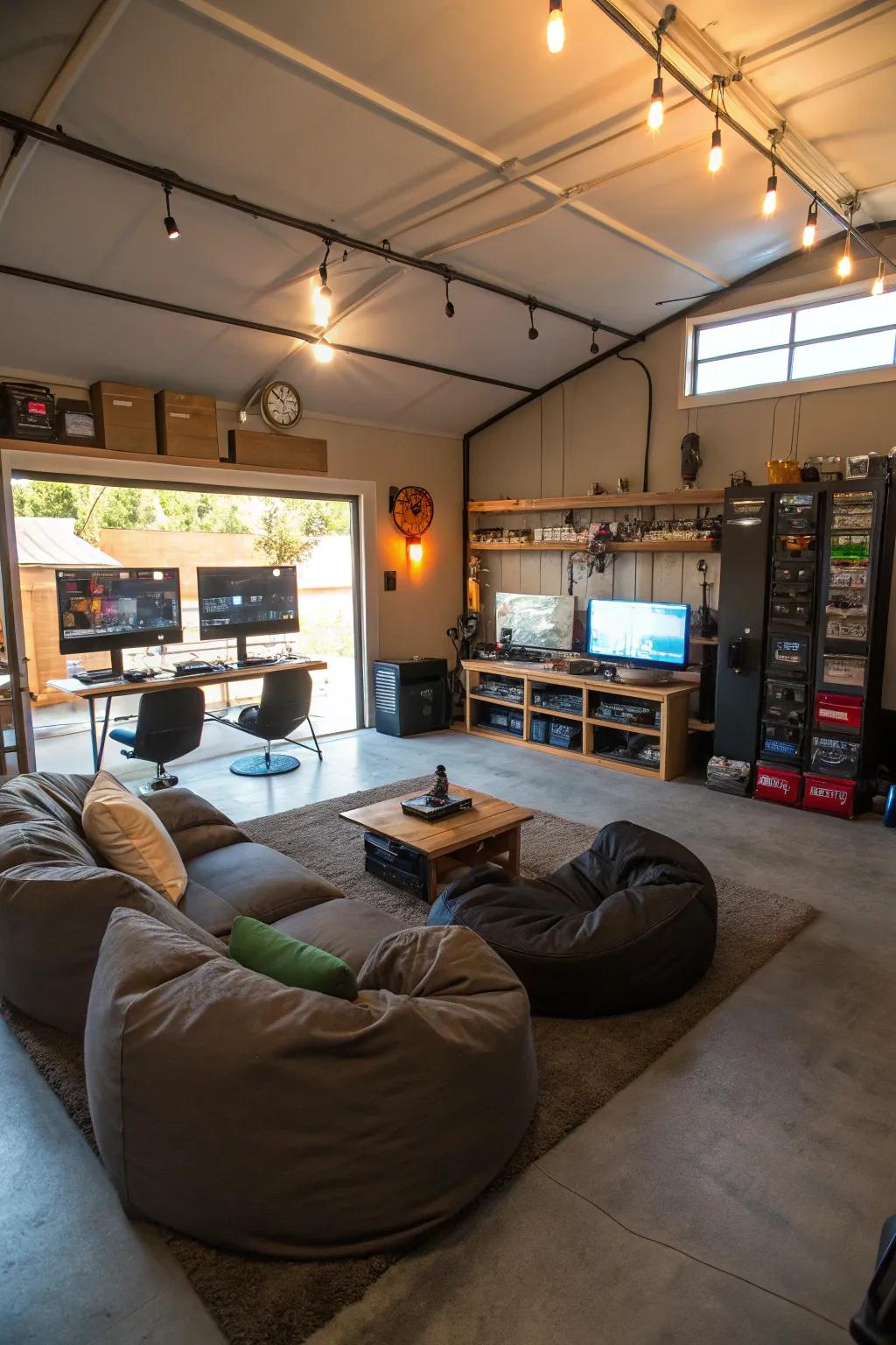 Garages can become unique gaming retreats.