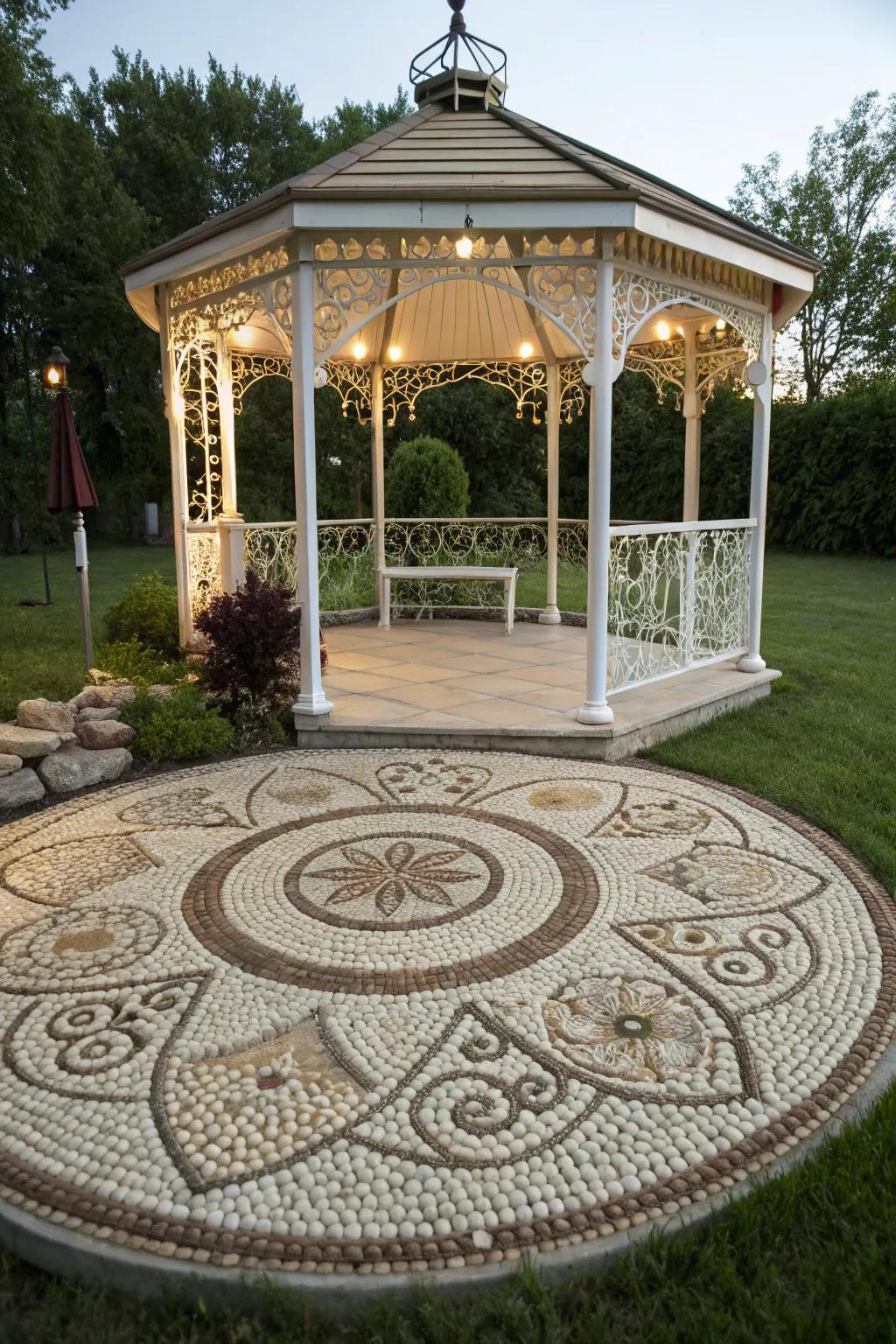 Fine stone arrangements transform floors into stunning art pieces with natural charm.