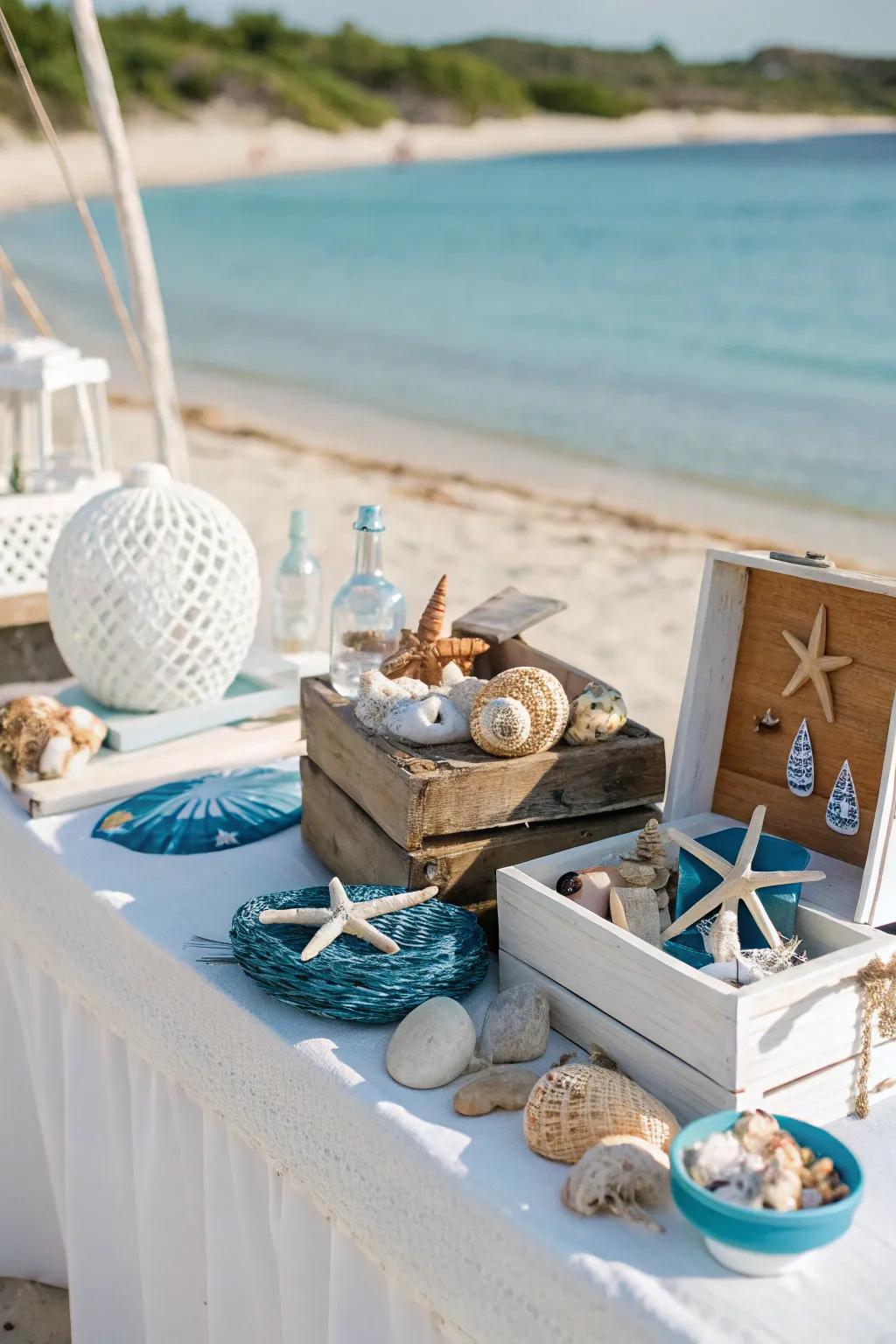 Capture the essence of the sea with a beachfront-inspired present setting.