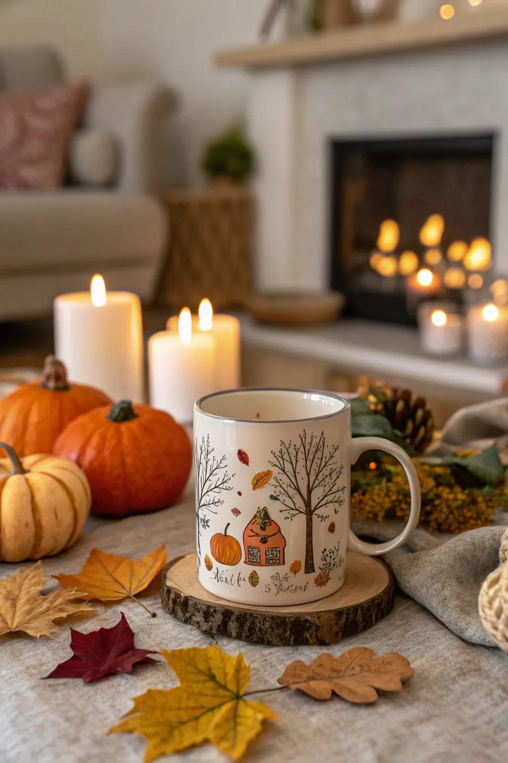 A mug embracing the soul of the seasons.