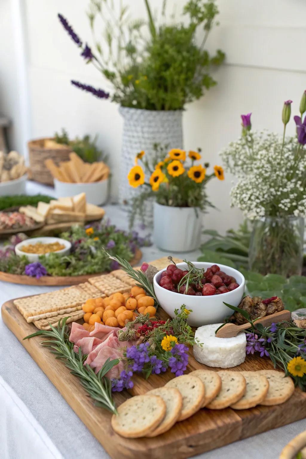 A perfumed and exquisite addition of herbs and consumable blooms.