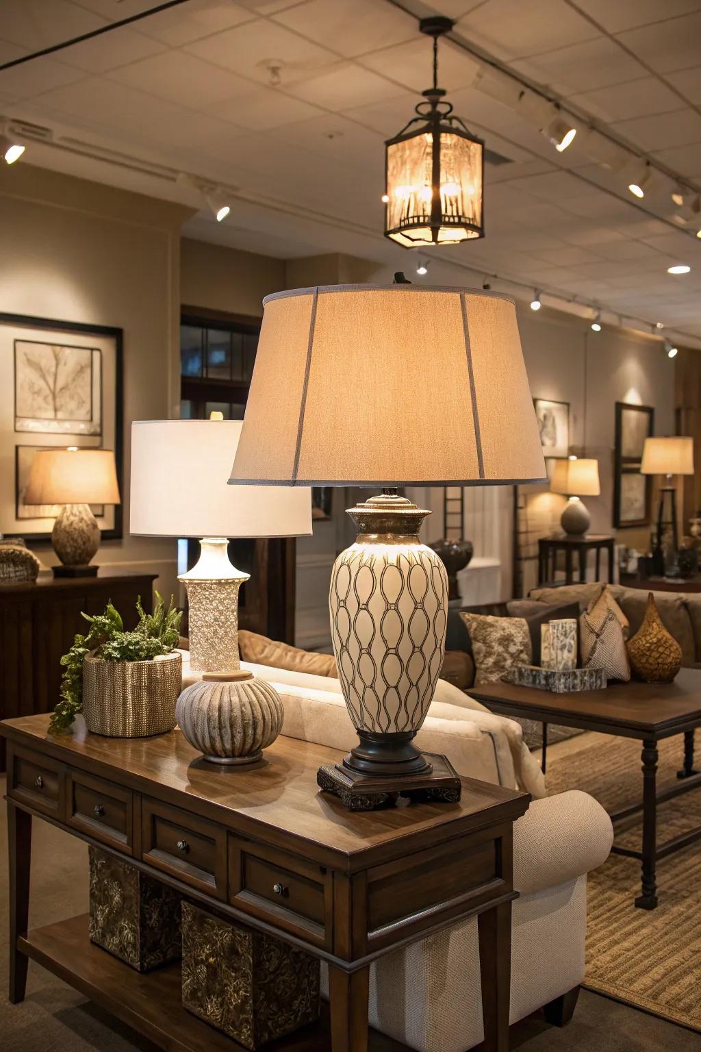 Layered illumination crafts ambiance and defines areas.