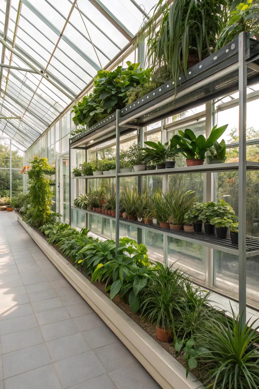 Sophisticated crystal shelves for seamless aesthetics.