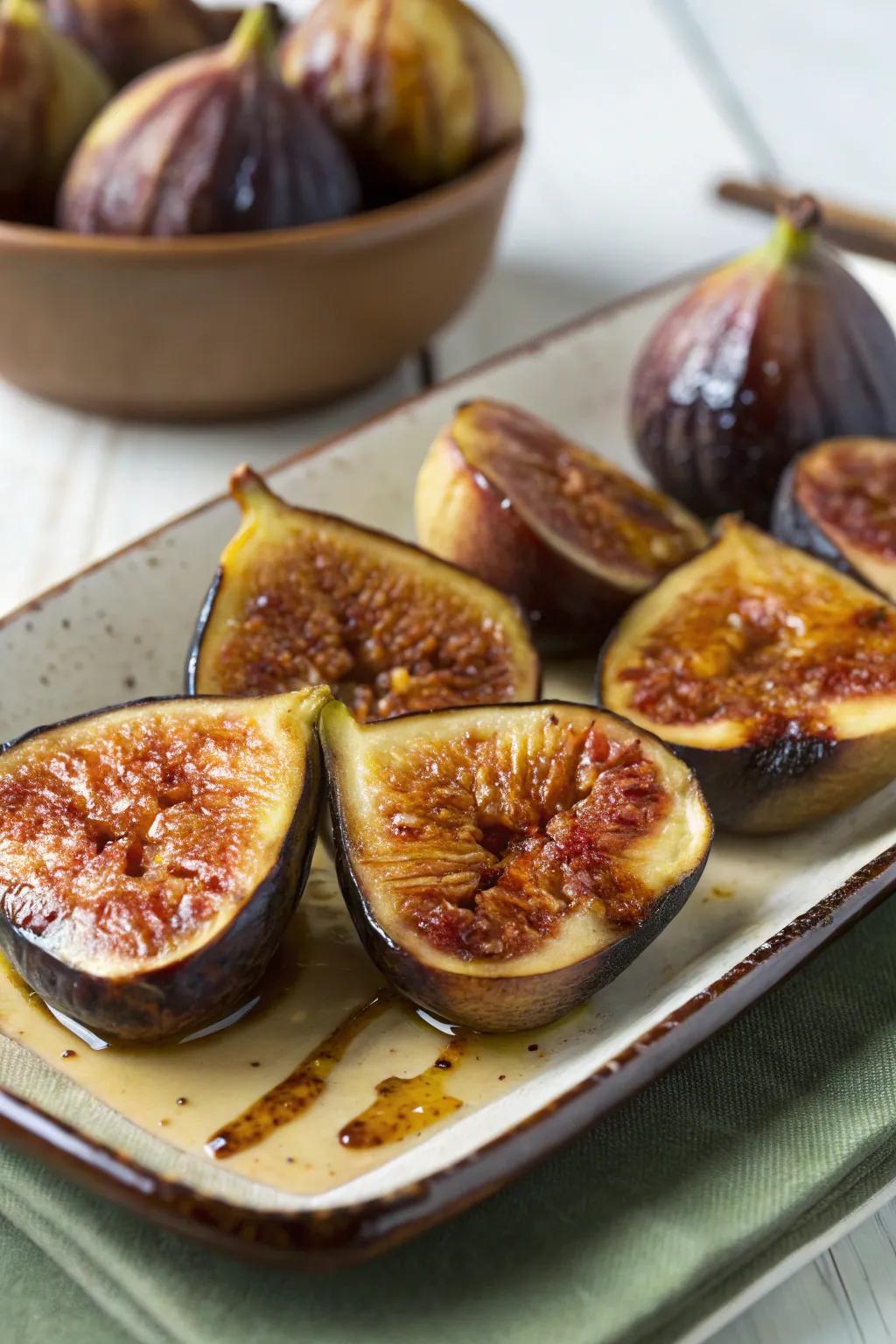 Open-flame cooked figs offer a sweet and smoky twist on dessert.