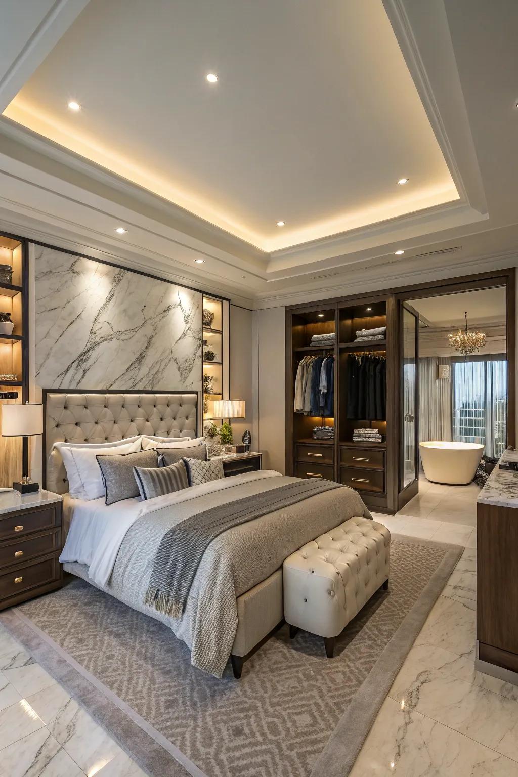 A tranquil and opulent primary suite for peak relaxation.