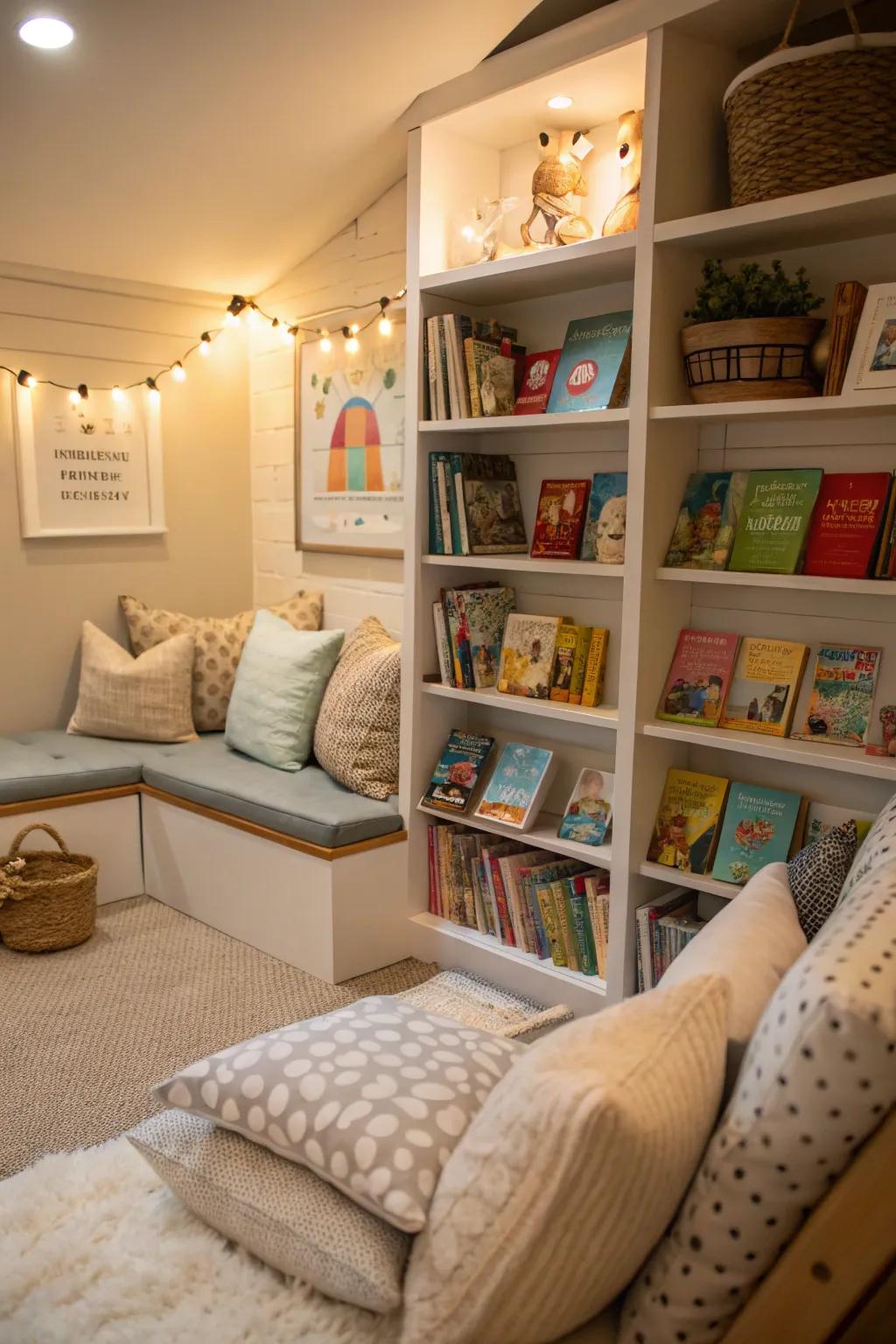 A cozy reading nook for quiet exploration.
