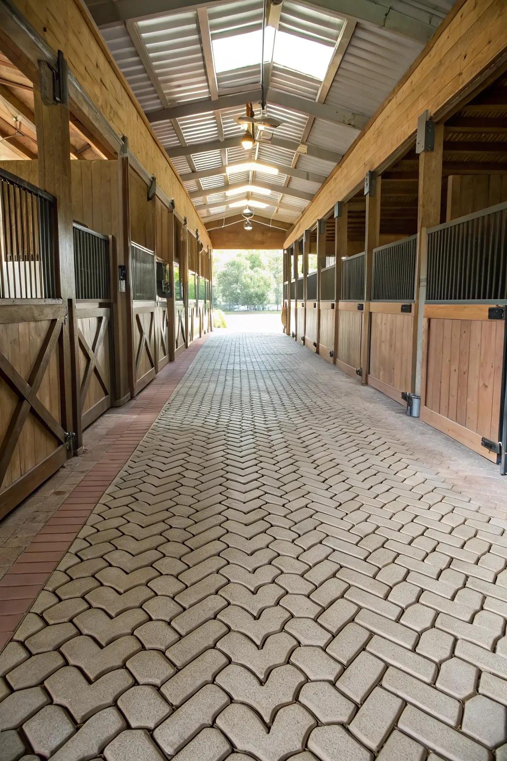 Connecting pavers give a strong and simply maintained ground cover solution.