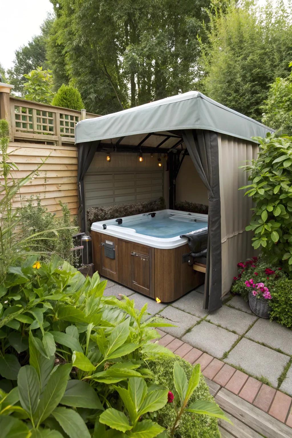 Tarp coverings provide budget-friendly and flexible privacy.