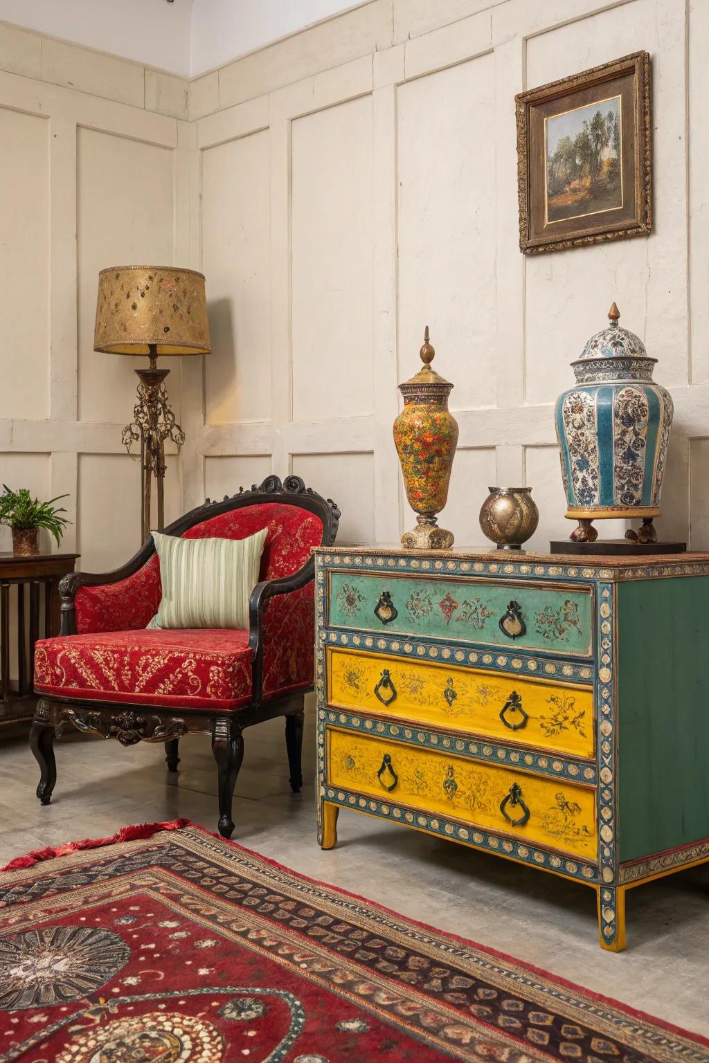 A room showcasing the allure of historical colors.