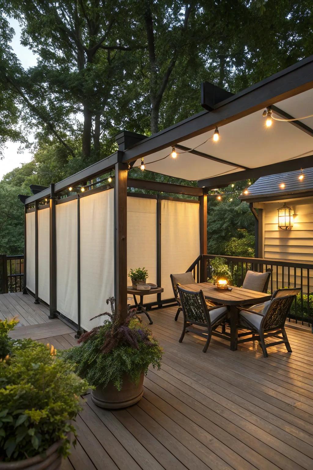 Roll-up covers offer adjustable protection for decks in the winter.