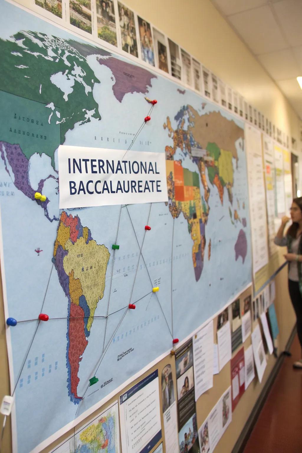 A world map brings global connections to life.