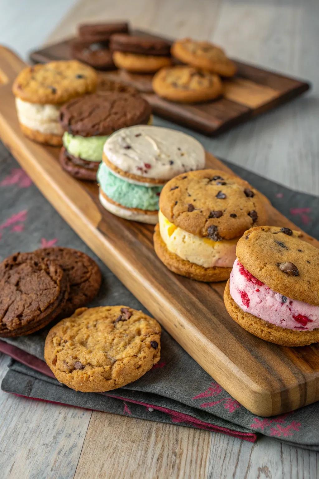 Frozen delight sandwiches present a fun and customizable option.