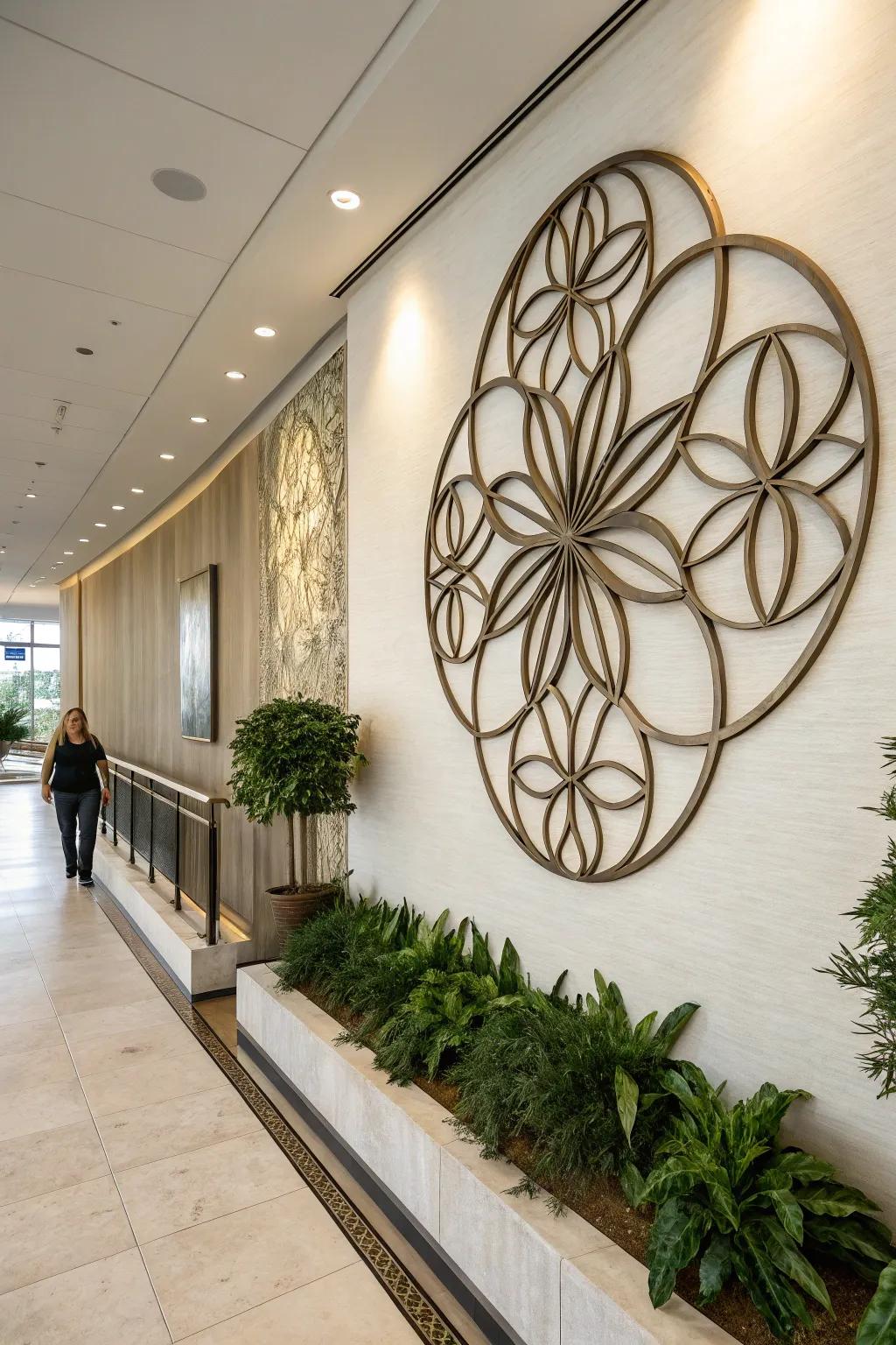 Sculpted art adds a hint of fascination.