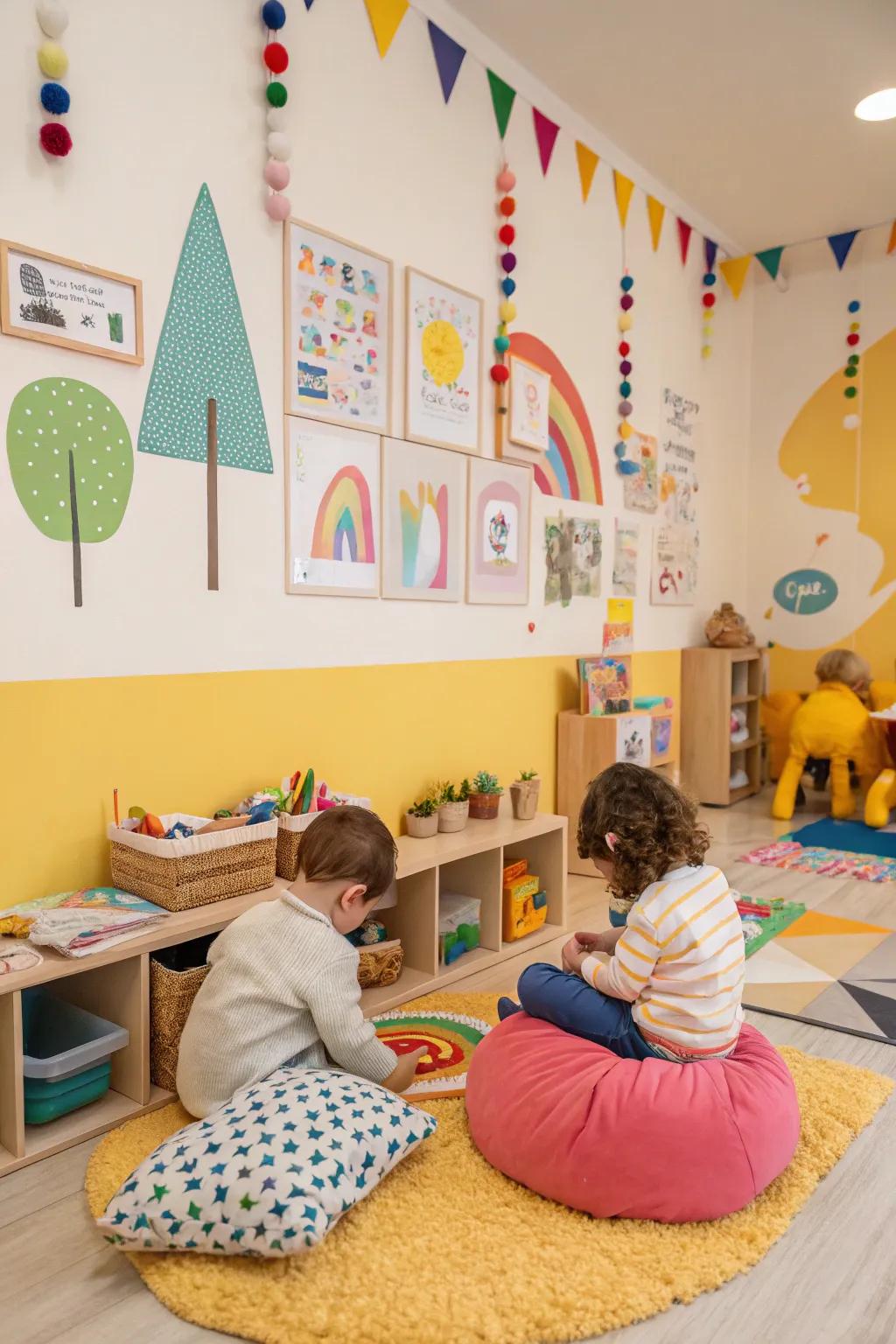 An artistic classroom that fosters creativity and self-expression.