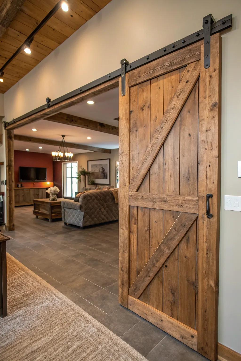Sliding barn doors ramp up the country charm and make it work.