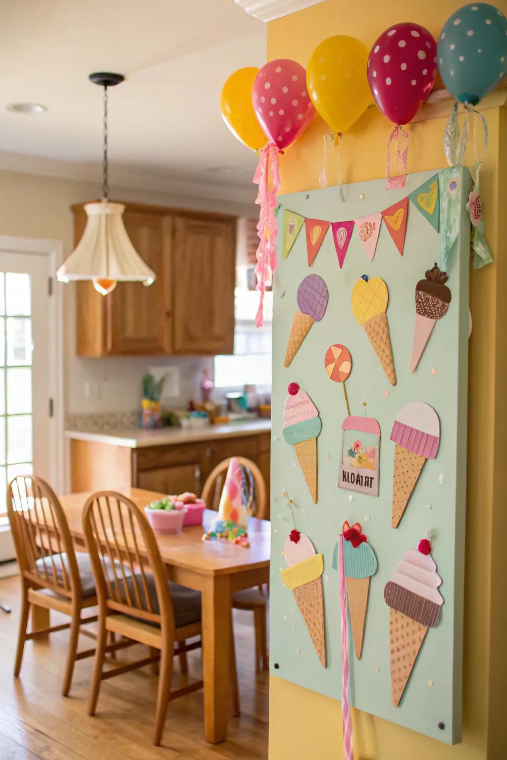 A candy-themed birthday board, ideal for July.