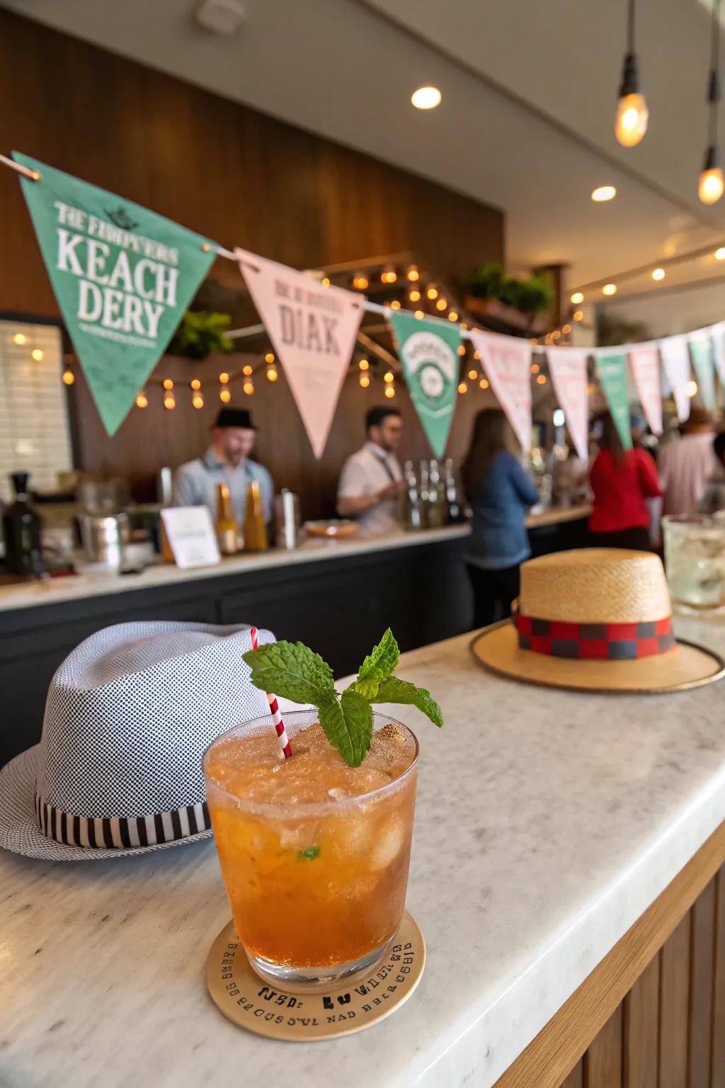 A delightful signature cocktail bar arranged for Run for the Roses day.