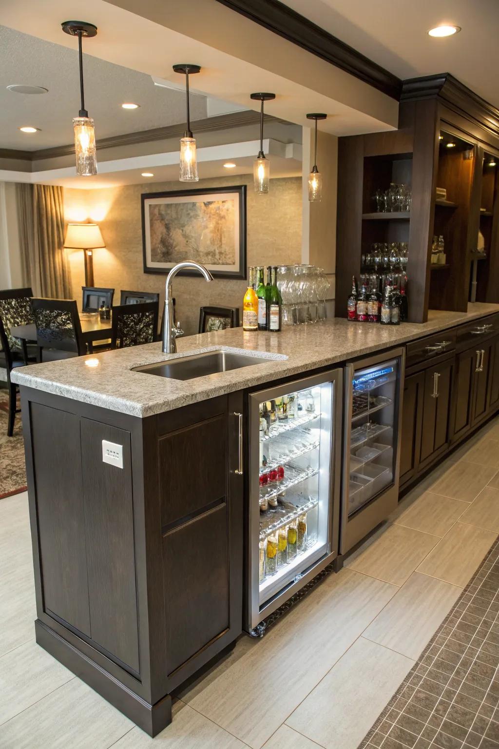 Transform your kitchen bar incorporating multiuse attributes.