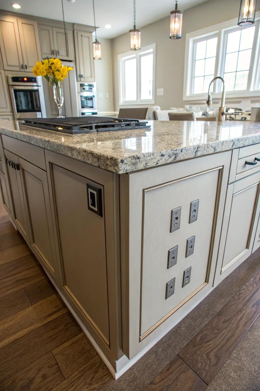 Dummy cabinet panels allow for a seamless integration of connectors.